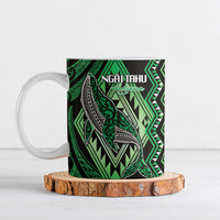 Aotearoa Iwi Ngai Tahu Personalised Ceramic Mug NZ Maori Humpback Whale Taniko Motifs