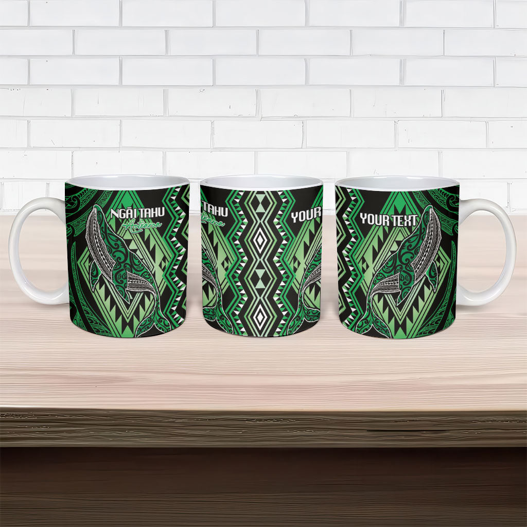 Aotearoa Iwi Ngai Tahu Personalised Ceramic Mug NZ Maori Humpback Whale Taniko Motifs