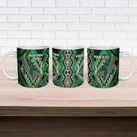 Aotearoa Iwi Ngai Tahu Personalised Ceramic Mug NZ Maori Humpback Whale Taniko Motifs