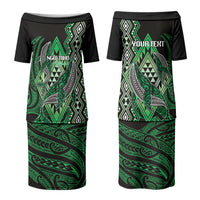 Aotearoa Iwi Ngai Tahu Personalised Couples Matching Puletasi and Hawaiian Shirt NZ Maori Humpback Whale Taniko Motifs