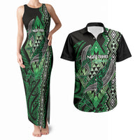 Aotearoa Iwi Ngai Tahu Personalised Couples Matching Tank Maxi Dress and Hawaiian Shirt NZ Maori Humpback Whale Taniko Motifs