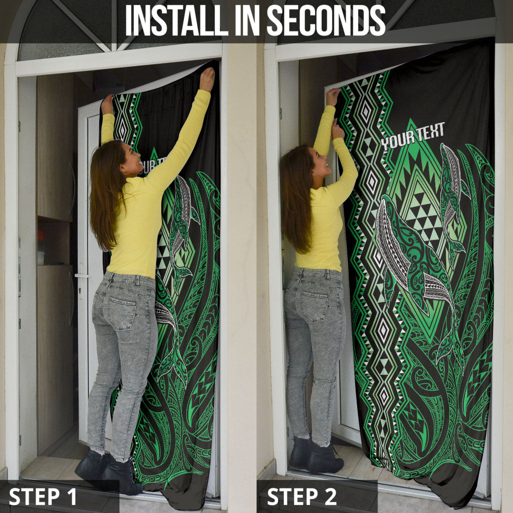 Aotearoa Iwi Ngai Tahu Personalised Door Cover NZ Maori Humpback Whale Taniko Motifs