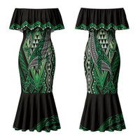 Aotearoa Iwi Ngai Tahu Personalised Family Matching Mermaid Dress and Hawaiian Shirt NZ Maori Humpback Whale Taniko Motifs
