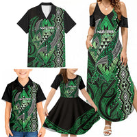 Aotearoa Iwi Ngai Tahu Personalised Family Matching Summer Maxi Dress and Hawaiian Shirt NZ Maori Humpback Whale Taniko Motifs