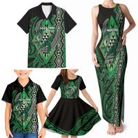 Aotearoa Iwi Ngai Tahu Personalised Family Matching Tank Maxi Dress and Hawaiian Shirt NZ Maori Humpback Whale Taniko Motifs