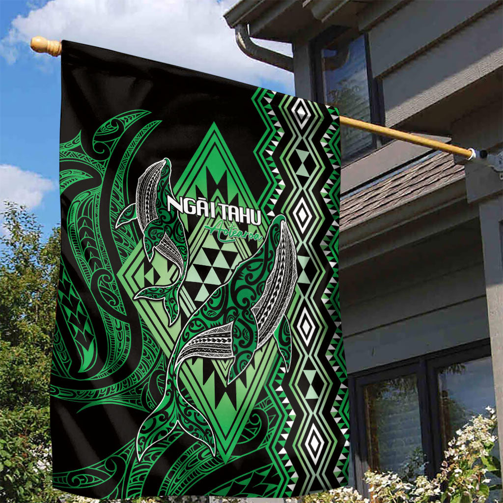 Aotearoa Iwi Ngai Tahu Garden Flag NZ Maori Humpback Whale Taniko Motifs