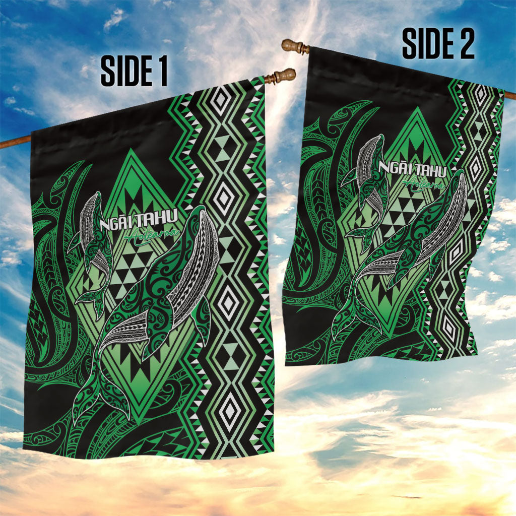 Aotearoa Iwi Ngai Tahu Garden Flag NZ Maori Humpback Whale Taniko Motifs