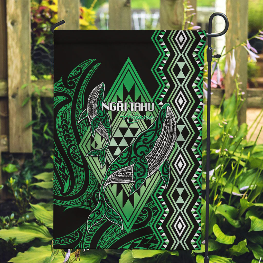 Aotearoa Iwi Ngai Tahu Garden Flag NZ Maori Humpback Whale Taniko Motifs