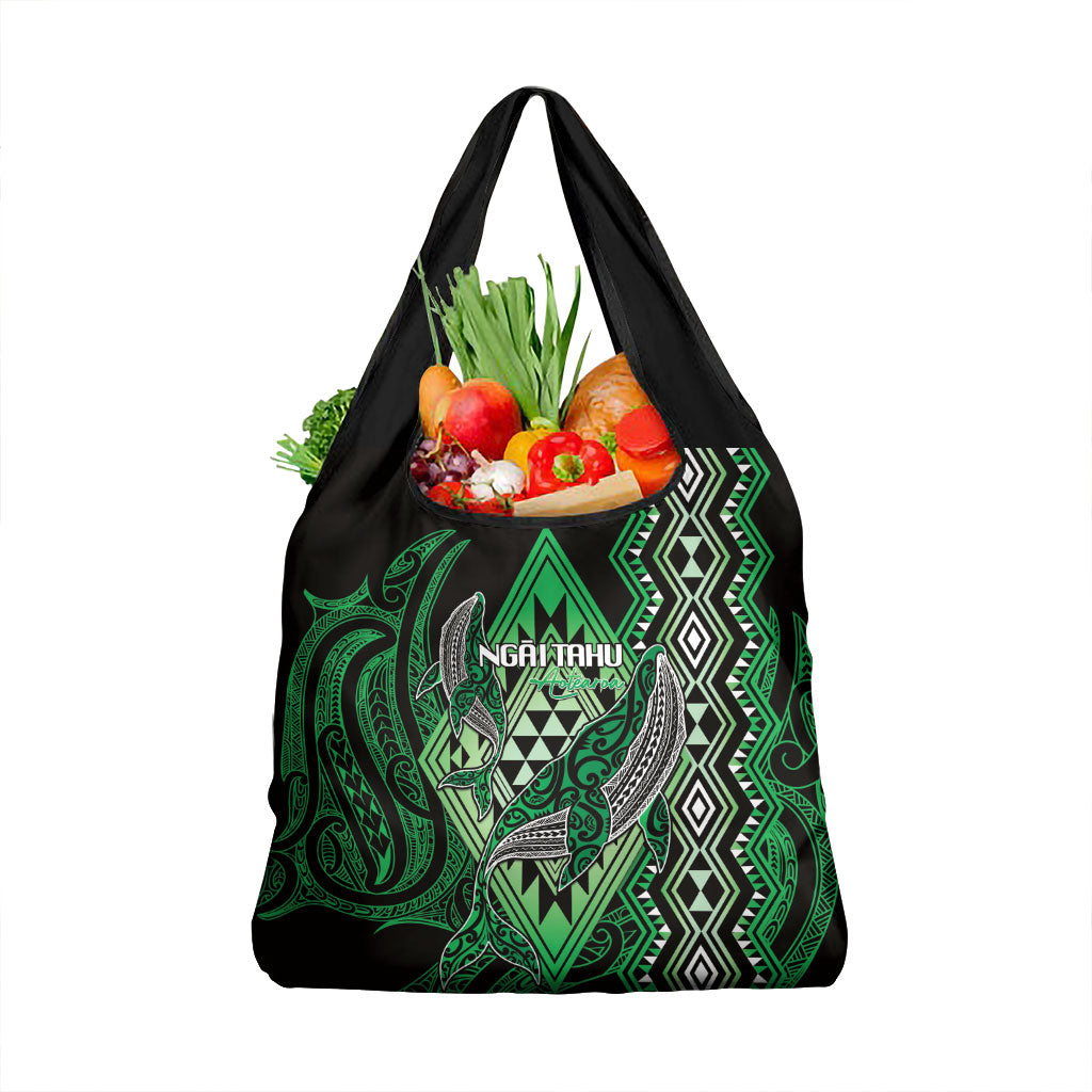 Aotearoa Iwi Ngai Tahu Grocery Bag NZ Maori Humpback Whale Taniko Motifs