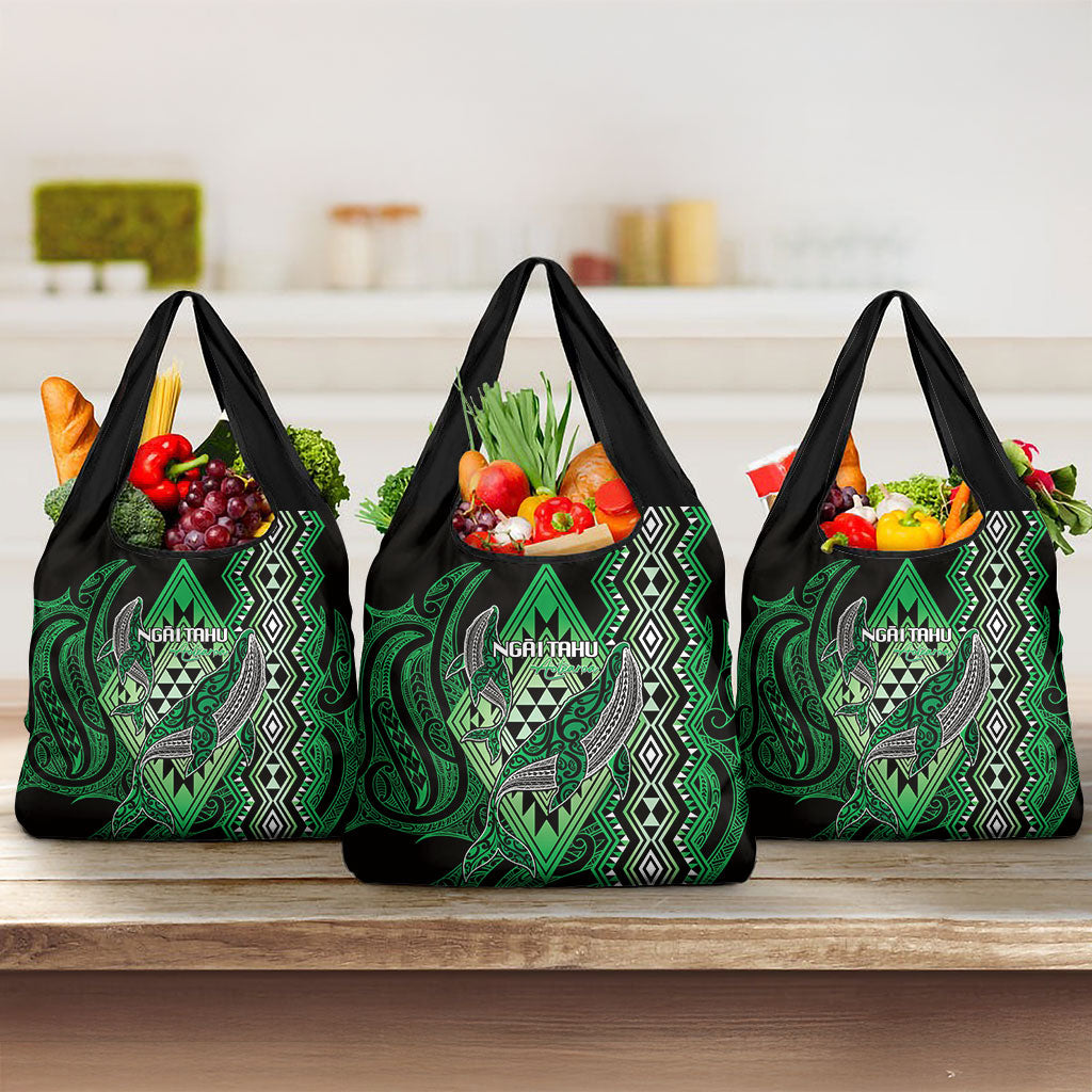 Aotearoa Iwi Ngai Tahu Grocery Bag NZ Maori Humpback Whale Taniko Motifs