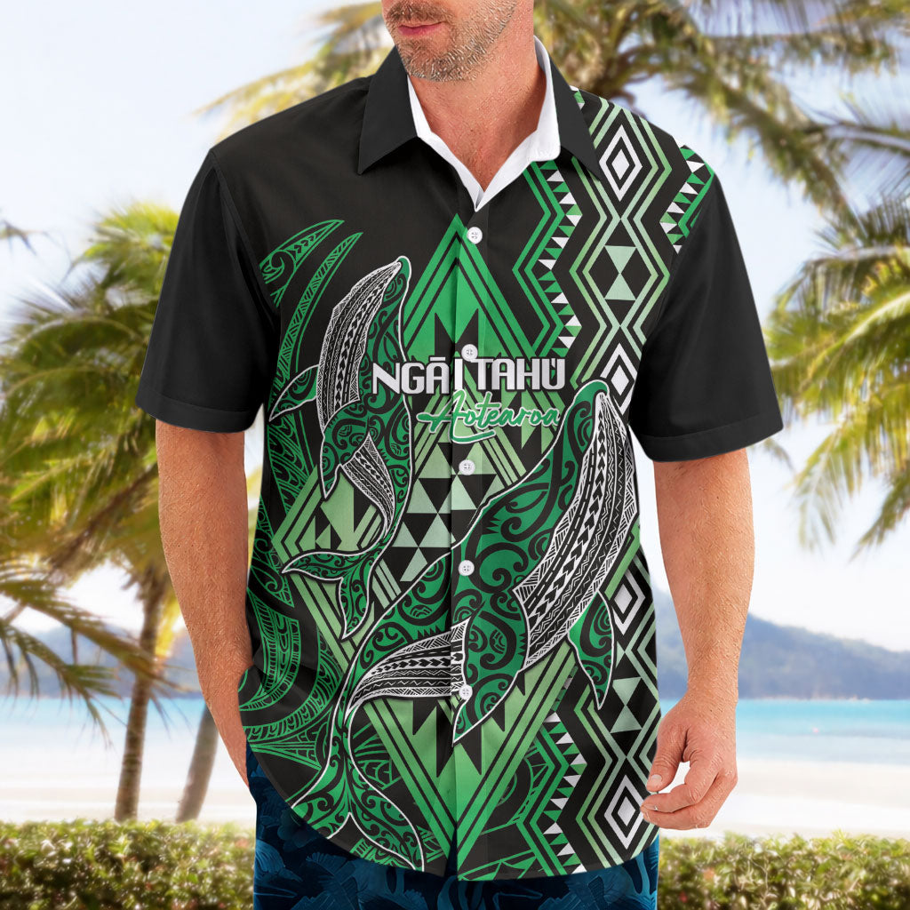 Aotearoa Iwi Ngai Tahu Personalised Hawaiian Shirt NZ Maori Humpback Whale Taniko Motifs
