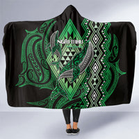 Aotearoa Iwi Ngai Tahu Hooded Blanket NZ Maori Humpback Whale Taniko Motifs