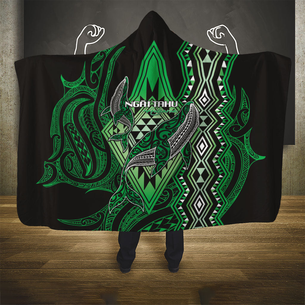 Aotearoa Iwi Ngai Tahu Hooded Blanket NZ Maori Humpback Whale Taniko Motifs