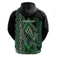 Aotearoa Iwi Ngai Tahu Personalised Hoodie NZ Maori Humpback Whale Taniko Motifs