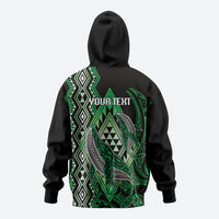 Aotearoa Iwi Ngai Tahu Personalised Hoodie NZ Maori Humpback Whale Taniko Motifs