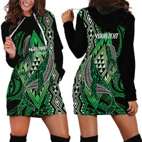 Aotearoa Iwi Ngai Tahu Personalised Hoodie Dress NZ Maori Humpback Whale Taniko Motifs
