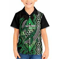 Aotearoa Iwi Ngai Tahu Personalised Kid Hawaiian Shirt NZ Maori Humpback Whale Taniko Motifs