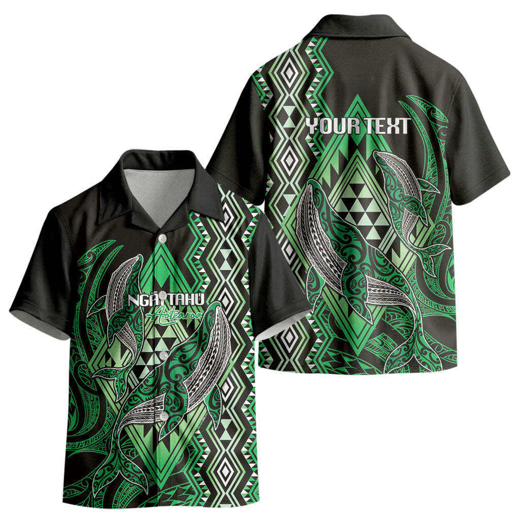 Aotearoa Iwi Ngai Tahu Personalised Kid Hawaiian Shirt NZ Maori Humpback Whale Taniko Motifs