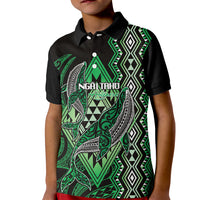 Aotearoa Iwi Ngai Tahu Personalised Kid Polo Shirt NZ Maori Humpback Whale Taniko Motifs