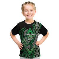 Aotearoa Iwi Ngai Tahu Personalised Kid T Shirt NZ Maori Humpback Whale Taniko Motifs