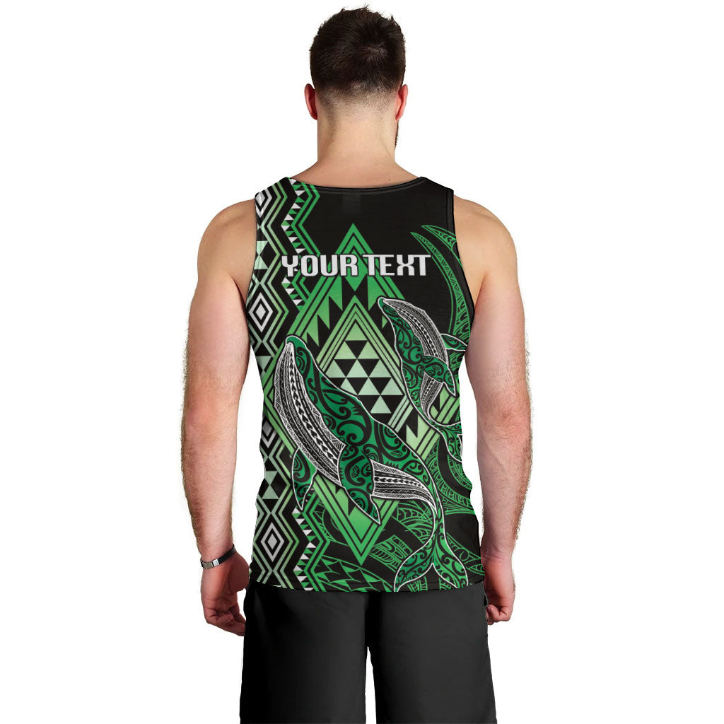 Aotearoa Iwi Ngai Tahu Personalised Men Tank Top NZ Maori Humpback Whale Taniko Motifs