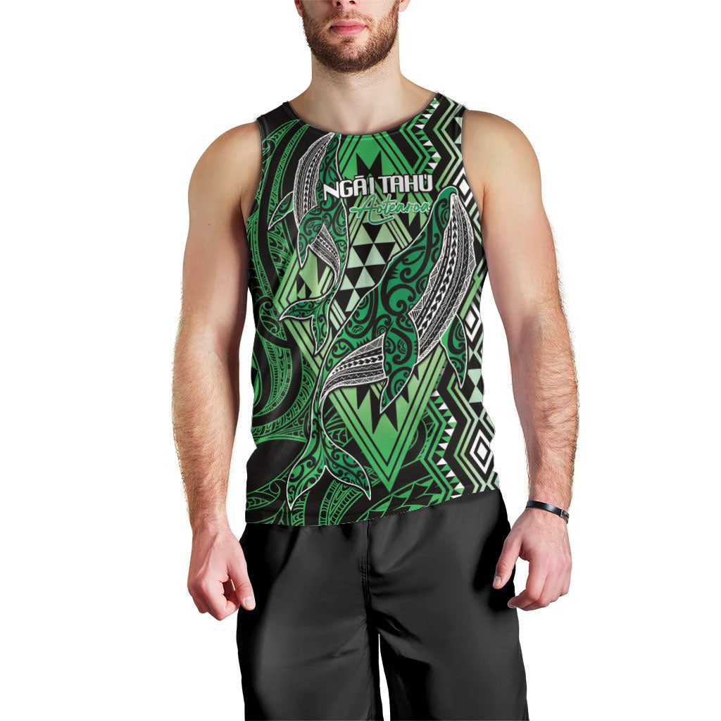 Aotearoa Iwi Ngai Tahu Personalised Men Tank Top NZ Maori Humpback Whale Taniko Motifs