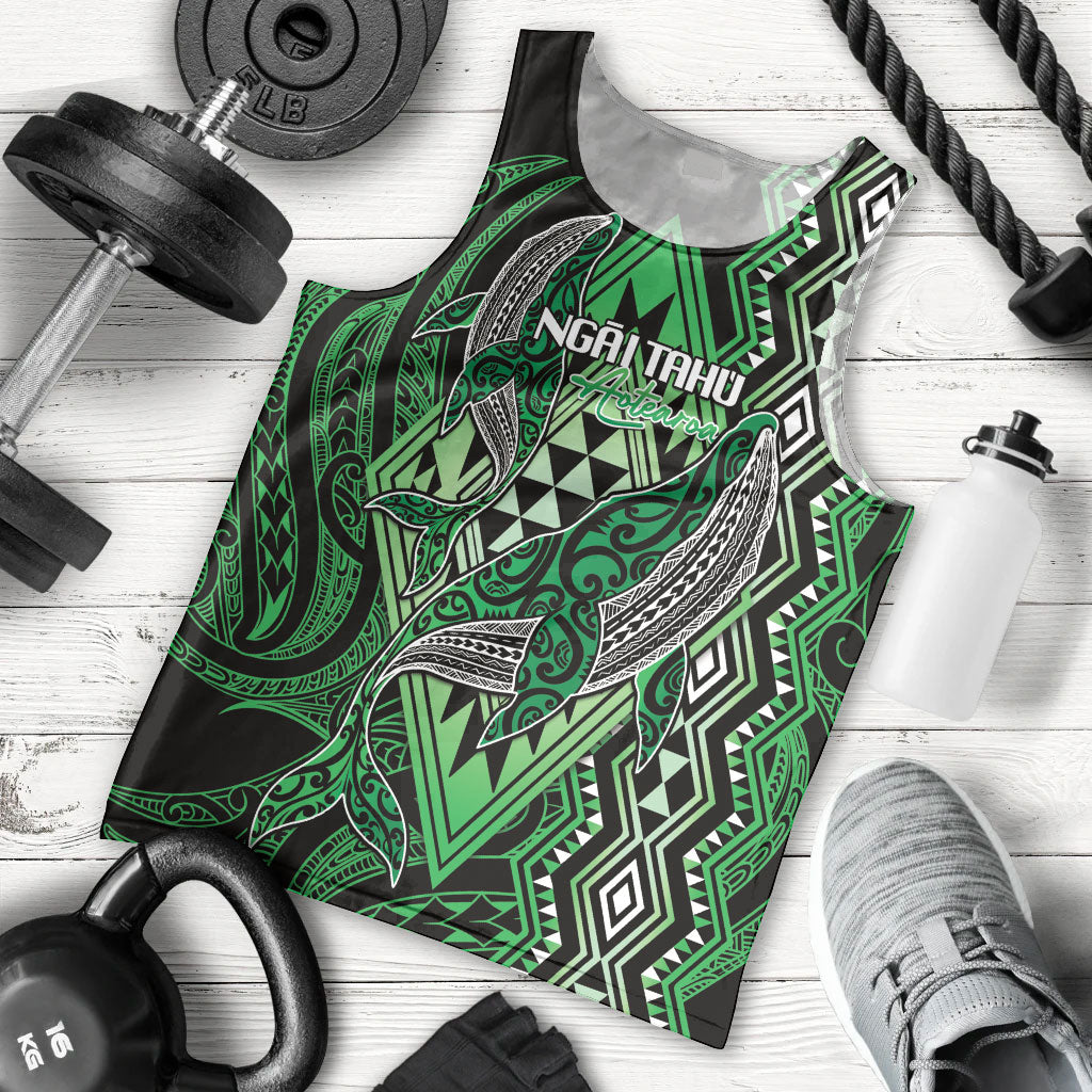 Aotearoa Iwi Ngai Tahu Personalised Men Tank Top NZ Maori Humpback Whale Taniko Motifs