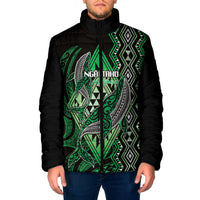Aotearoa Iwi Ngai Tahu Personalised Padded Jacket NZ Maori Humpback Whale Taniko Motifs