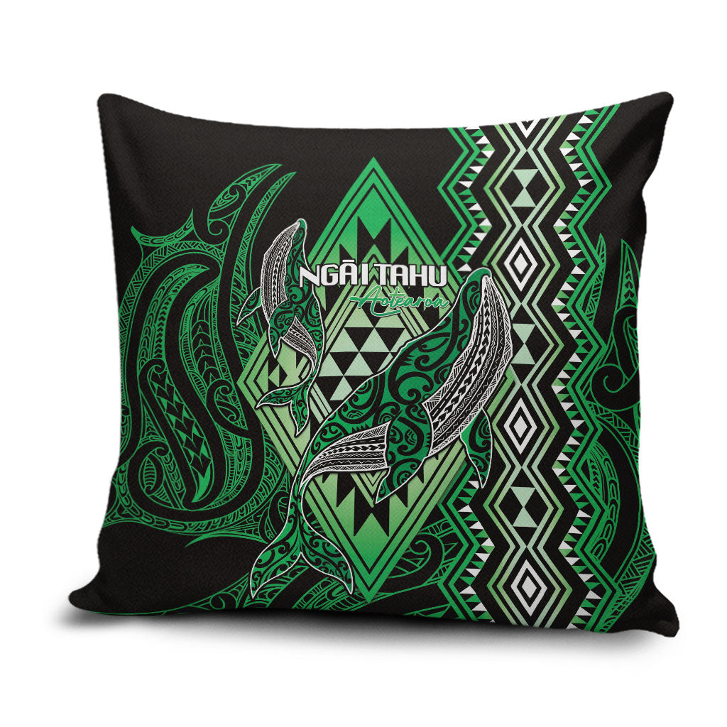 Aotearoa Iwi Ngai Tahu Pillow Cover NZ Maori Humpback Whale Taniko Motifs