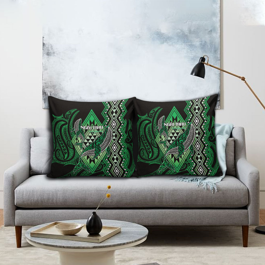 Aotearoa Iwi Ngai Tahu Pillow Cover NZ Maori Humpback Whale Taniko Motifs