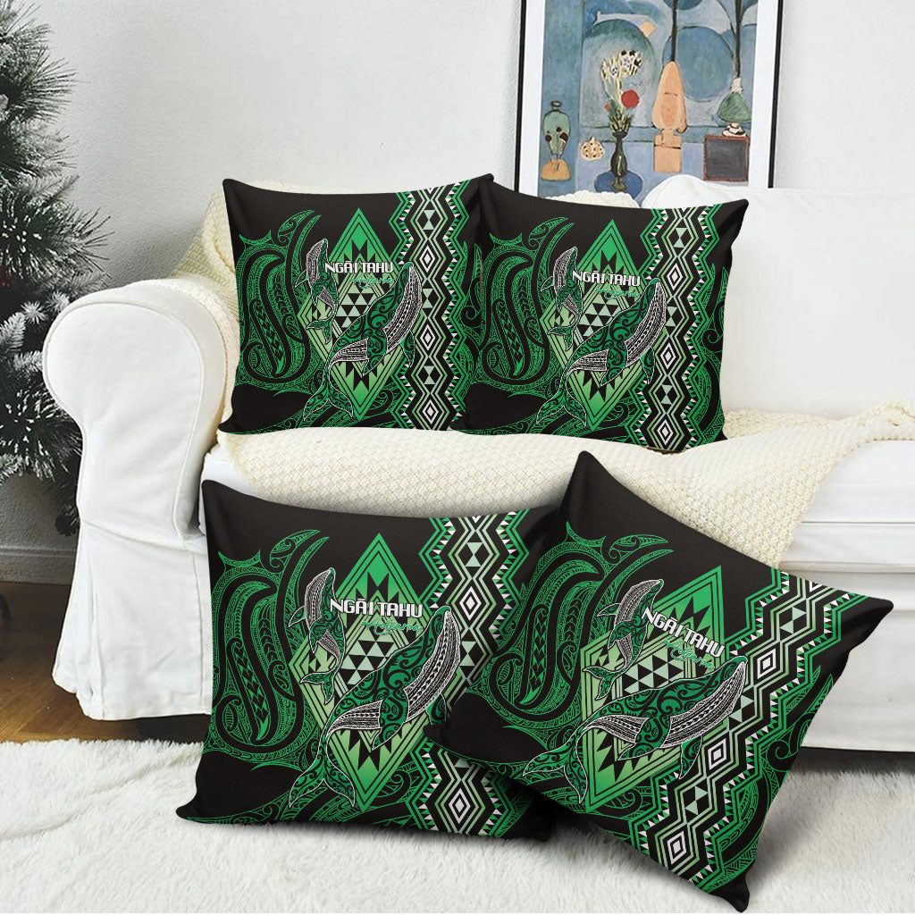 Aotearoa Iwi Ngai Tahu Pillow Cover NZ Maori Humpback Whale Taniko Motifs