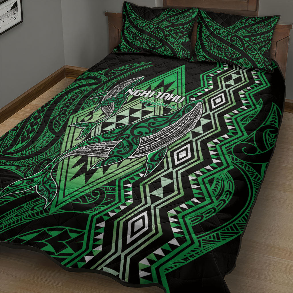 Aotearoa Iwi Ngai Tahu Quilt Bed Set NZ Maori Humpback Whale Taniko Motifs