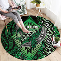 Aotearoa Iwi Ngai Tahu Round Carpet NZ Maori Humpback Whale Taniko Motifs