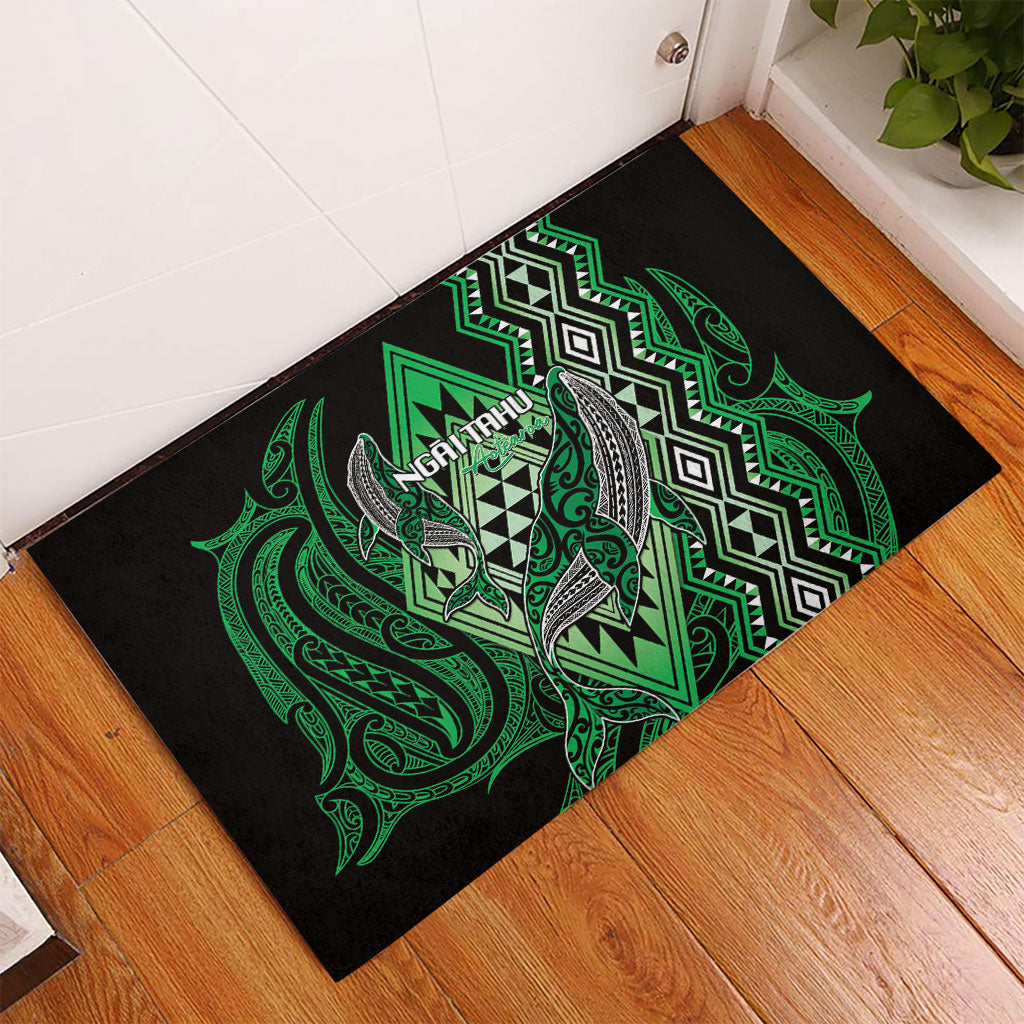 Aotearoa Iwi Ngai Tahu Rubber Doormat NZ Maori Humpback Whale Taniko Motifs