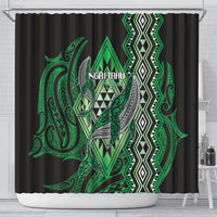 Aotearoa Iwi Ngai Tahu Shower Curtain NZ Maori Humpback Whale Taniko Motifs