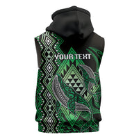 Aotearoa Iwi Ngai Tahu Personalised Sleeveless Hoodie NZ Maori Humpback Whale Taniko Motifs