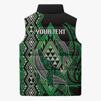 Aotearoa Iwi Ngai Tahu Personalised Sleeveless Puffer Jacket NZ Maori Humpback Whale Taniko Motifs