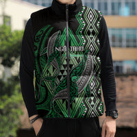 Aotearoa Iwi Ngai Tahu Personalised Sleeveless Puffer Jacket NZ Maori Humpback Whale Taniko Motifs