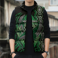 Aotearoa Iwi Ngai Tahu Personalised Sleeveless Puffer Jacket NZ Maori Humpback Whale Taniko Motifs