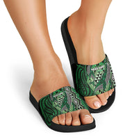 Aotearoa Iwi Ngai Tahu Slide Sandals NZ Maori Humpback Whale Taniko Motifs