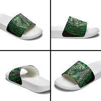 Aotearoa Iwi Ngai Tahu Slide Sandals NZ Maori Humpback Whale Taniko Motifs