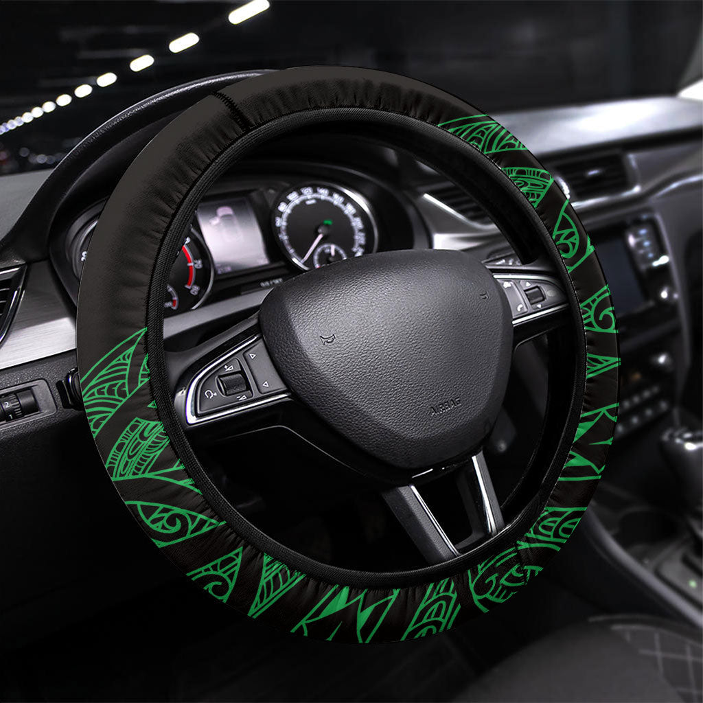 Aotearoa Iwi Ngai Tahu Steering Wheel Cover NZ Maori Humpback Whale Taniko Motifs