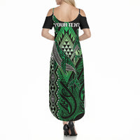 Aotearoa Iwi Ngai Tahu Personalised Summer Maxi Dress NZ Maori Humpback Whale Taniko Motifs