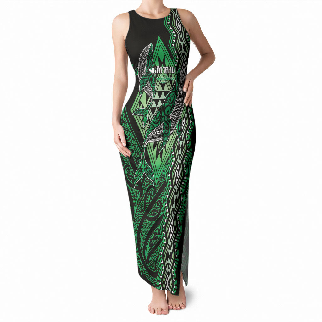 Aotearoa Iwi Ngai Tahu Personalised Tank Maxi Dress NZ Maori Humpback Whale Taniko Motifs