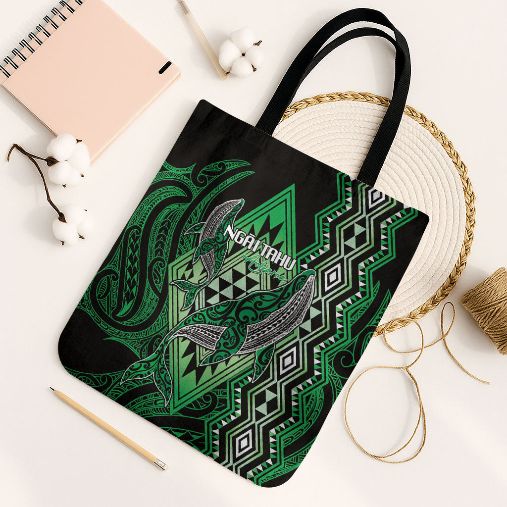 Aotearoa Iwi Ngai Tahu Tote Bag NZ Maori Humpback Whale Taniko Motifs