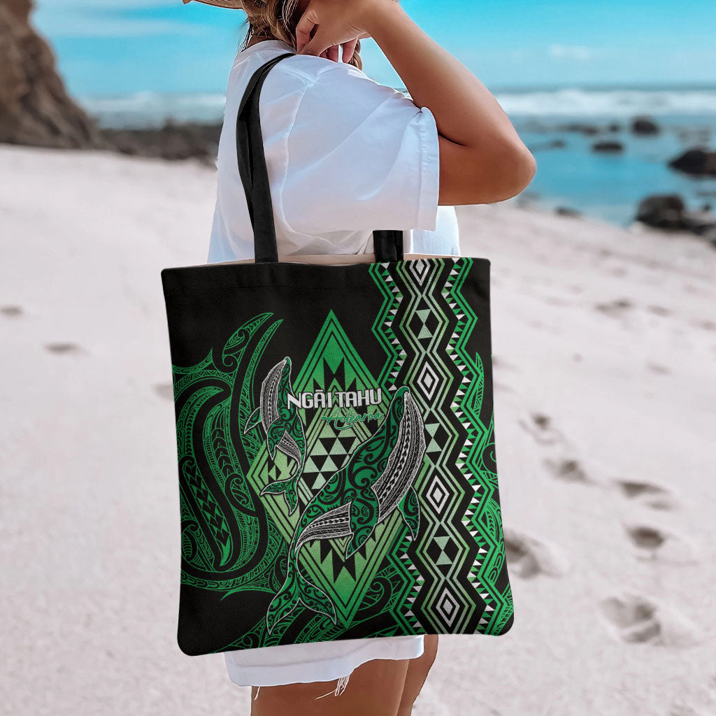 Aotearoa Iwi Ngai Tahu Tote Bag NZ Maori Humpback Whale Taniko Motifs