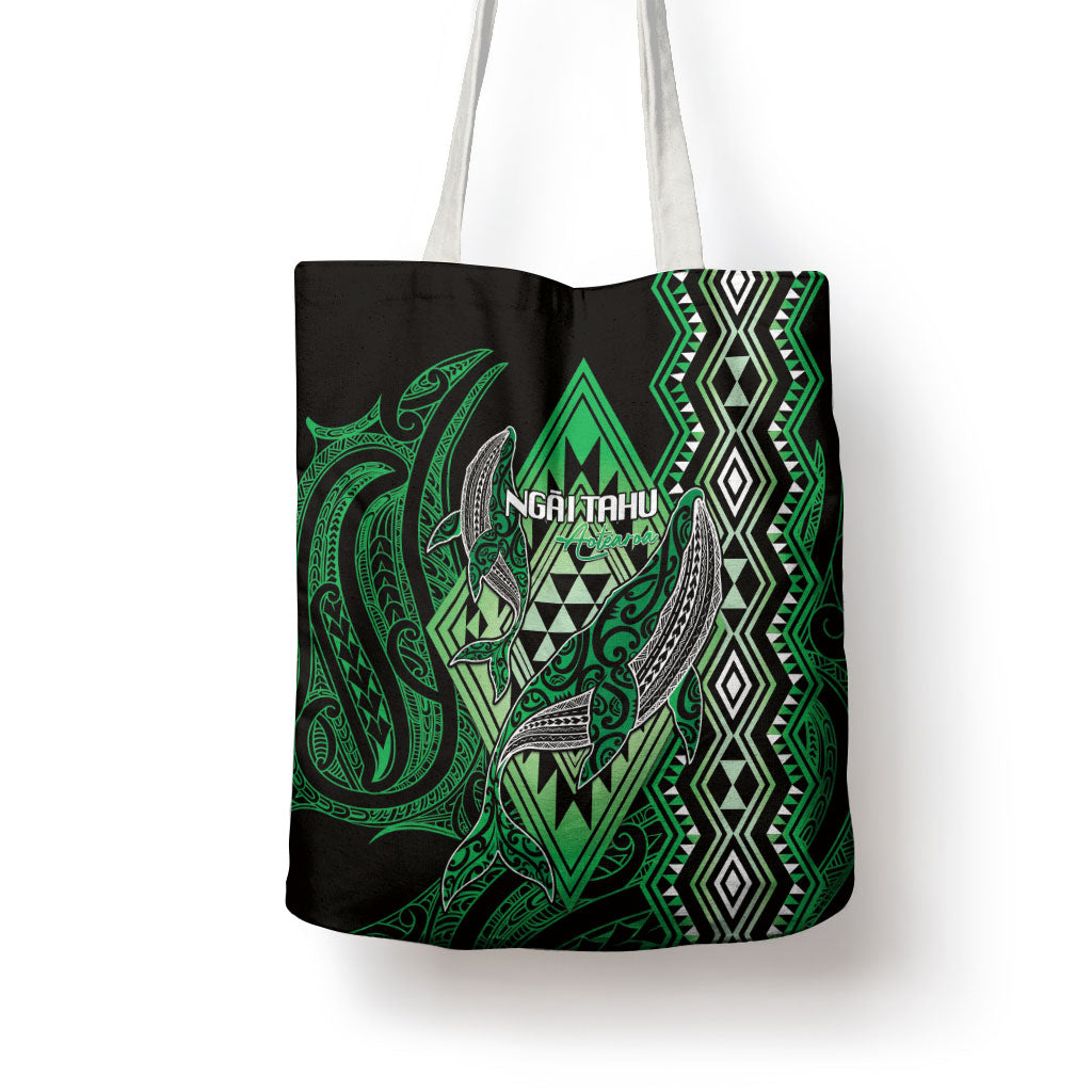 Aotearoa Iwi Ngai Tahu Tote Bag NZ Maori Humpback Whale Taniko Motifs