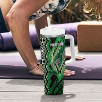 Aotearoa Iwi Ngai Tahu Personalised Tumbler With Handle NZ Maori Humpback Whale Taniko Motifs