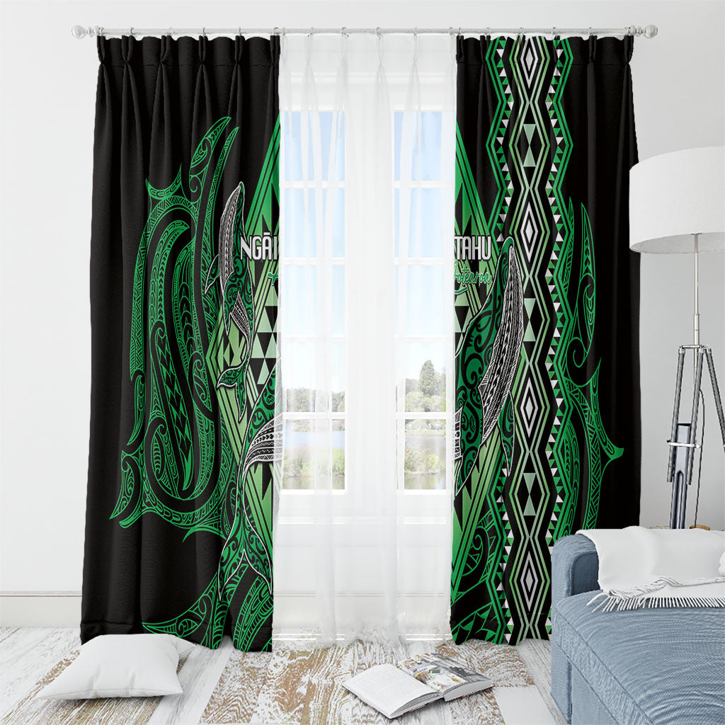 Aotearoa Iwi Ngai Tahu Window Curtain NZ Maori Humpback Whale Taniko Motifs