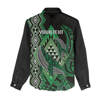 Aotearoa Iwi Ngai Tahu Personalised Women Casual Shirt NZ Maori Humpback Whale Taniko Motifs